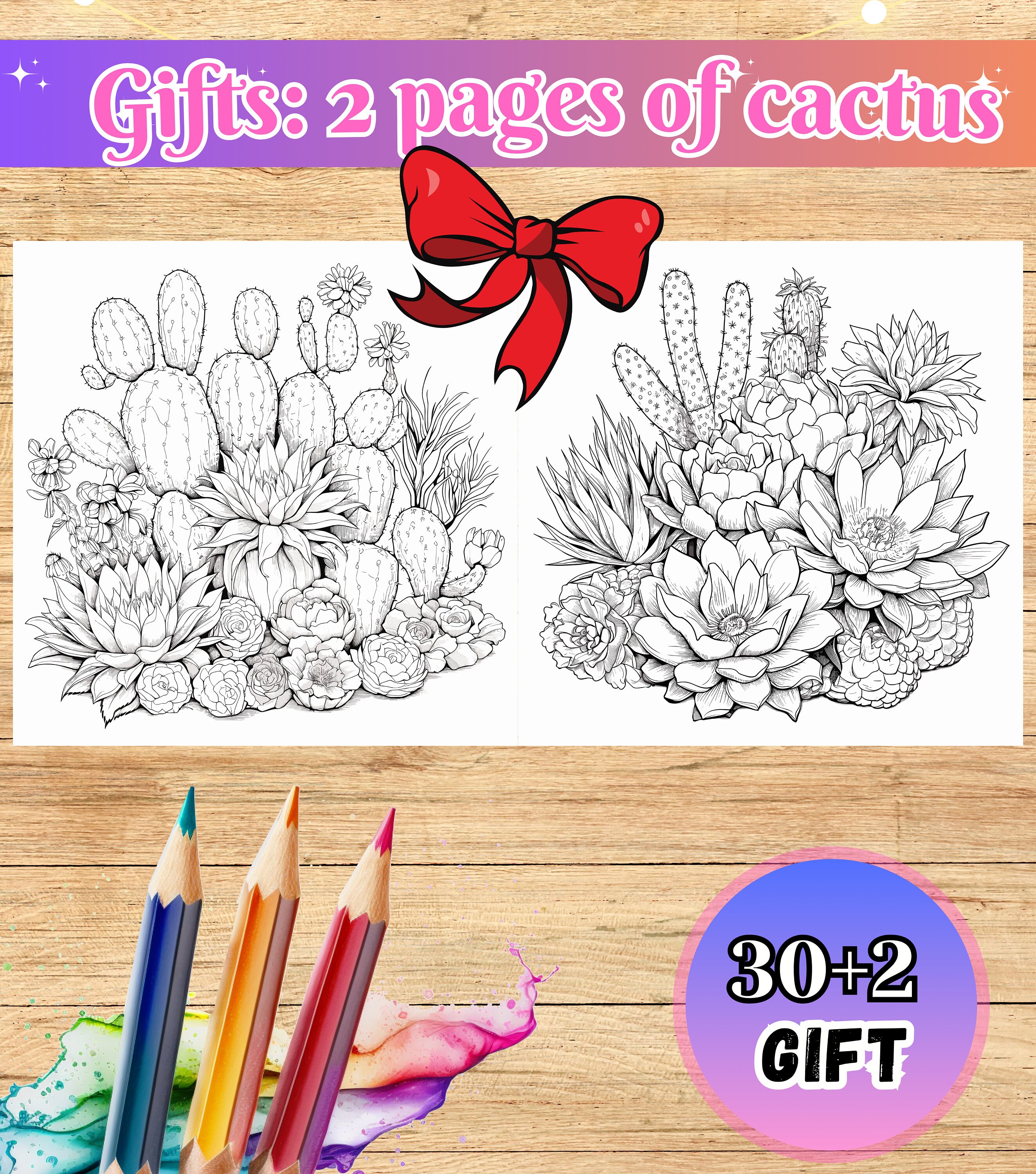 Cactus and Succulent Coloring Pages, Botanical Coloring Pages, Plant ...