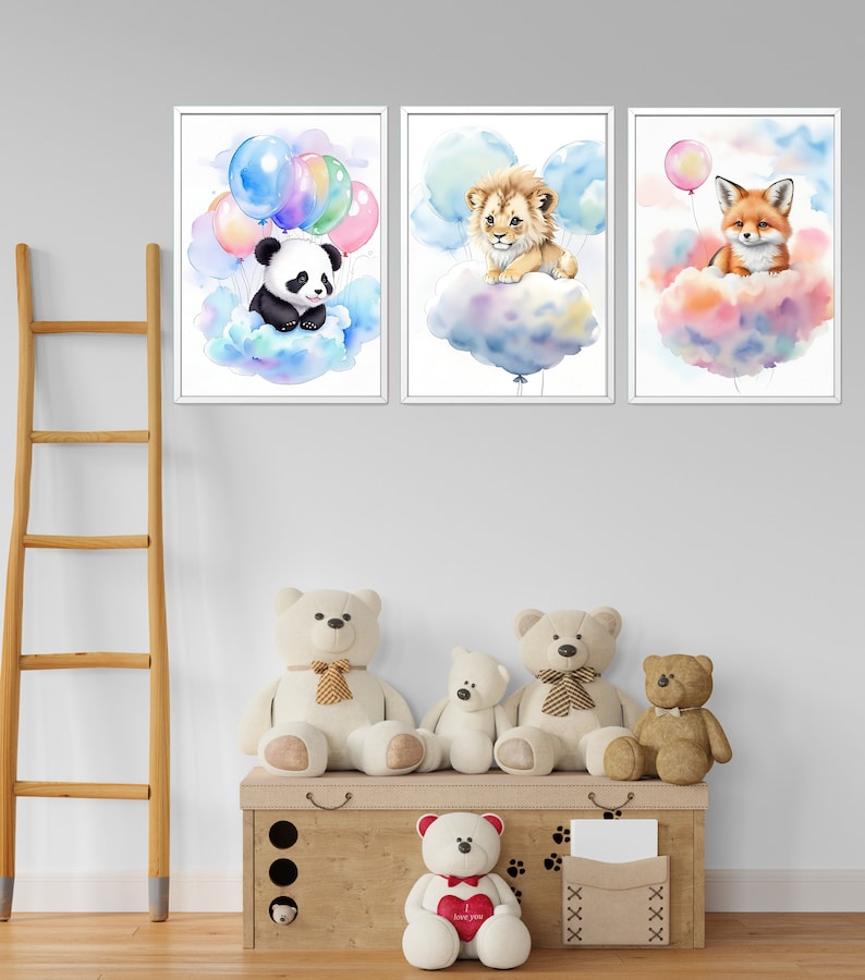 Set of 6 Animal Prints, Baby Room, Baby Room Decor, Safari Nursery