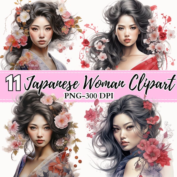 Japanese Women Clipart,Japanese fashion png pack, high quality, PNG,geisha kimono,Japanese Culture,Asian Beauty