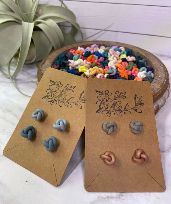 Create Your Own Knot Stud Pack Polymer Clay Earrings Clay Earrings Earrings Homemade Earrings Gifts for Her