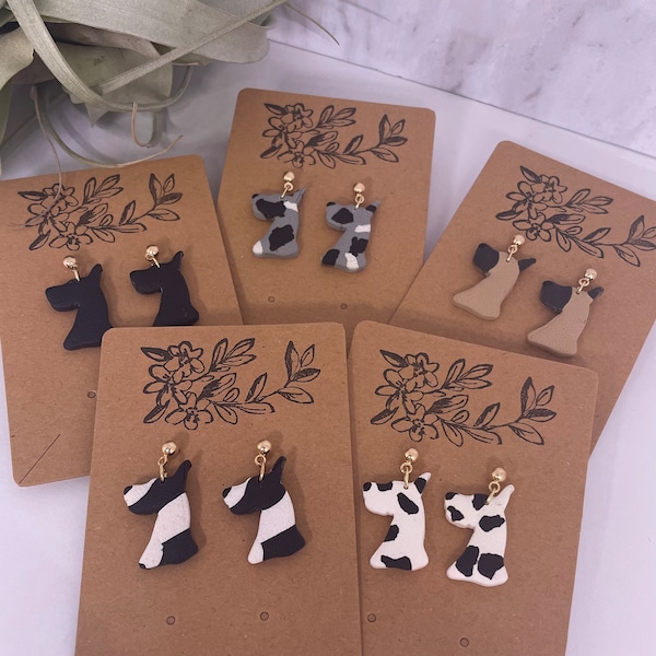 Great Dane Clay Earrings | Dog Earrings | Dog Stud Earrings | Clay Earrings | Gifts for Her | Dog Gifts