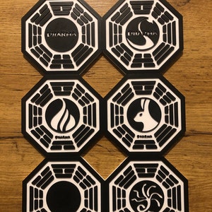 Lost TV Show Dharma Station Logo Coasters - 3D Printed