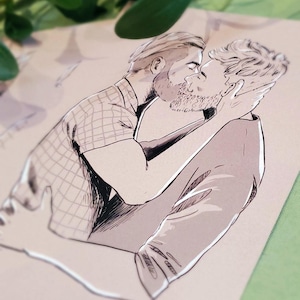 Hold Me Close – Queer Embrace Art Print