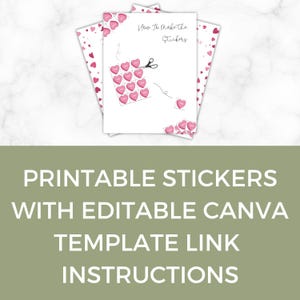 Stickers et cartes imprimables pour la Saint-Valentin - Lien canva modifiable !