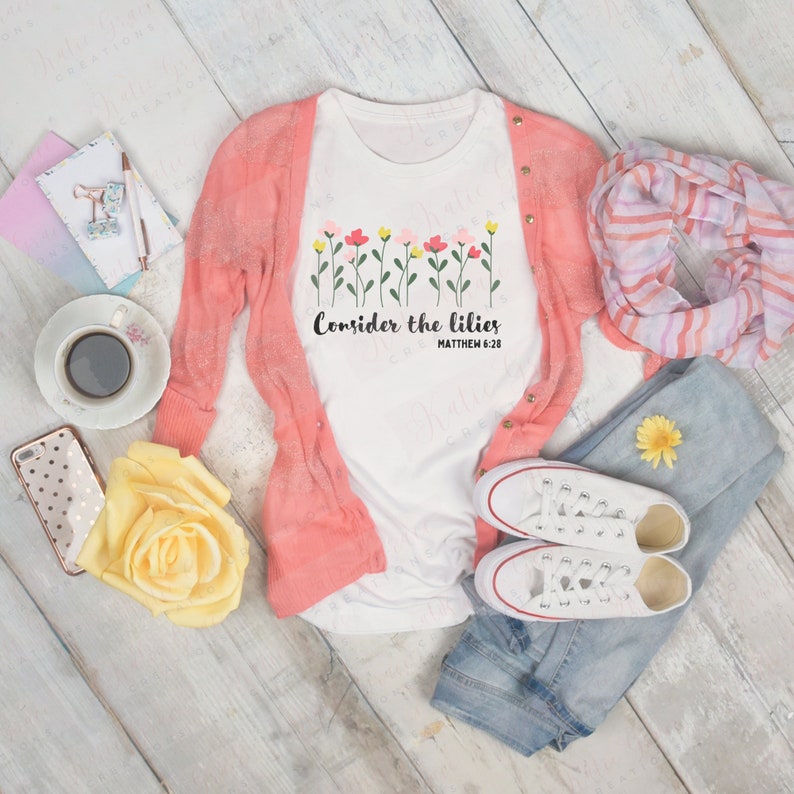 Lily Bible Verse SVG, PNG, and JPG. Cutting Machine Files. Three Files