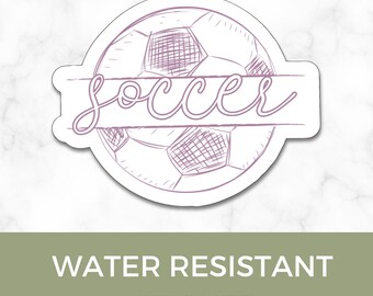Pegatina impermeable de balón de fútbol: calcomanía deportiva para botella de agua