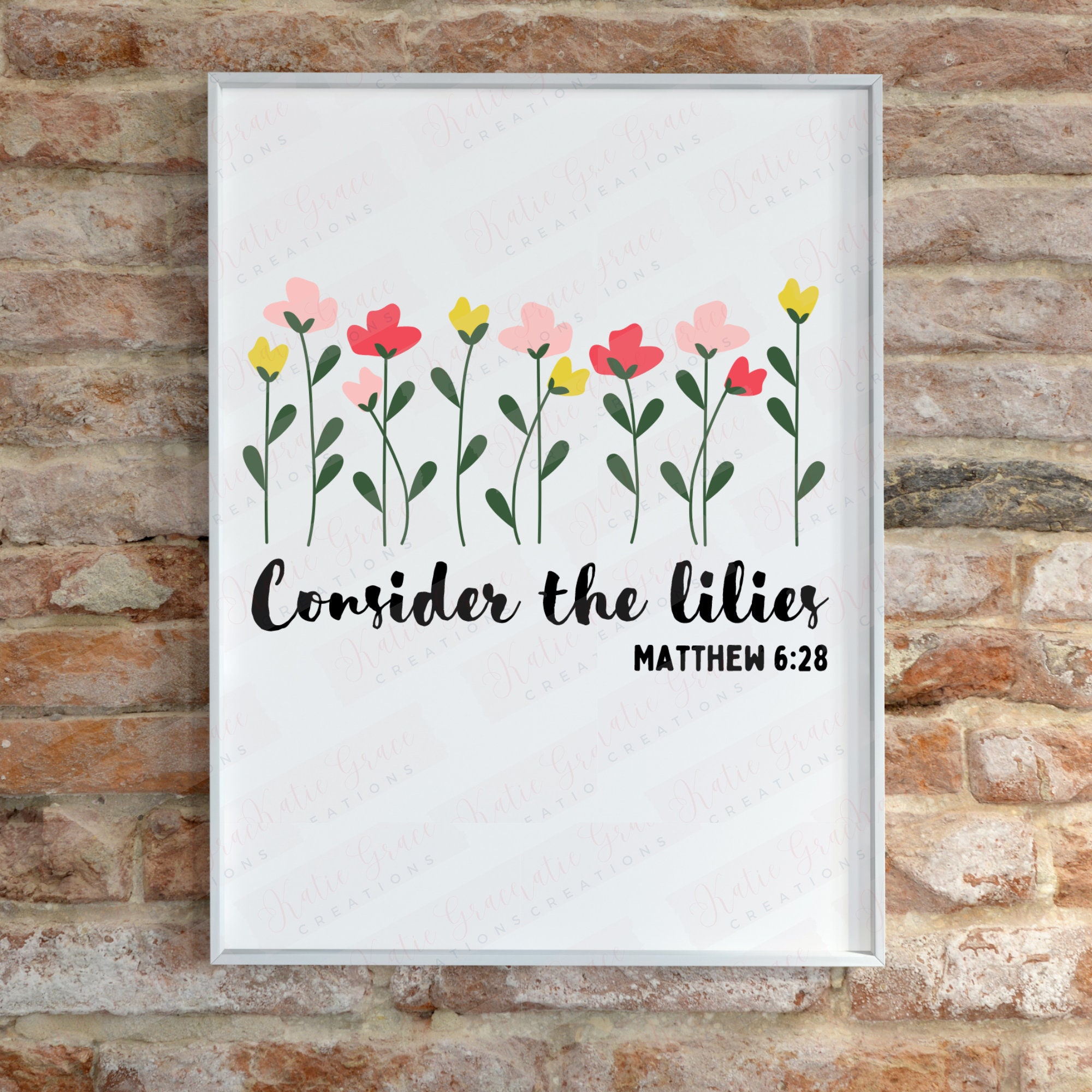 Lily Bible Verse SVG, PNG, and JPG. Cutting Machine Files. Three Files