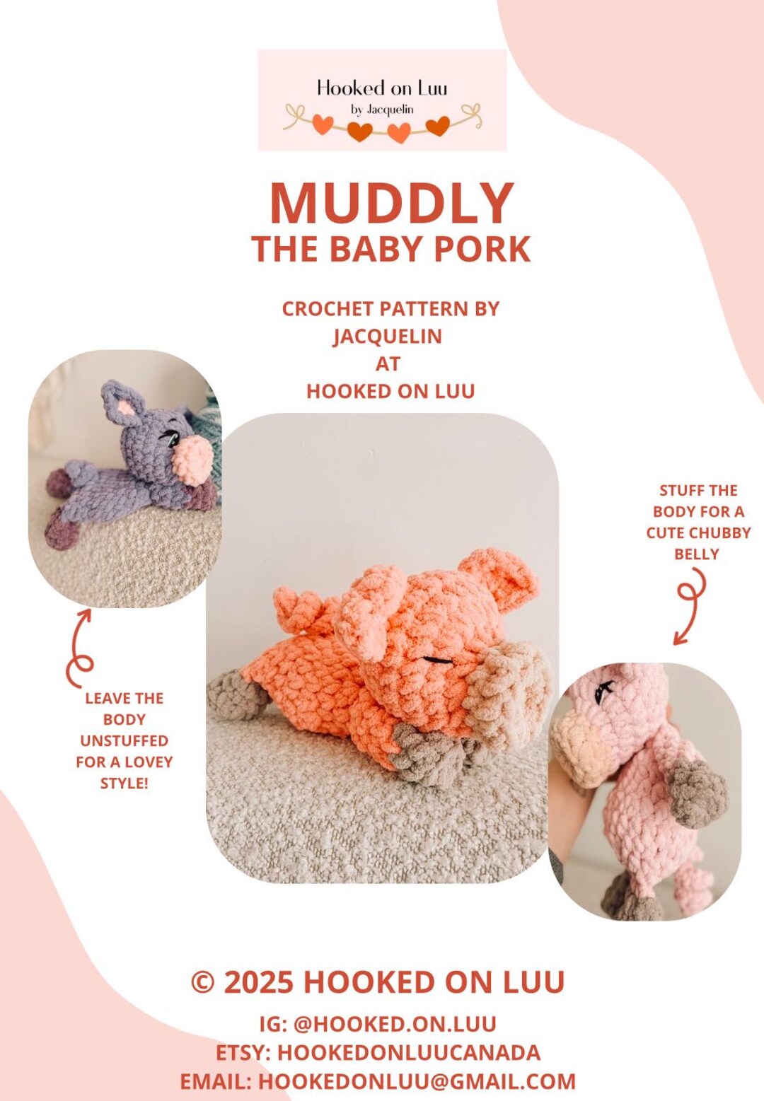Crochet Pig Pattern: Muddly the Baby Pork Snuggler (PDF Download) - Etsy