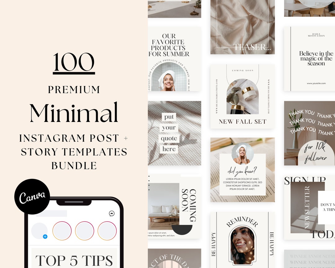 Minimal Instagram Templates Social Media Templates Canva Templates ...