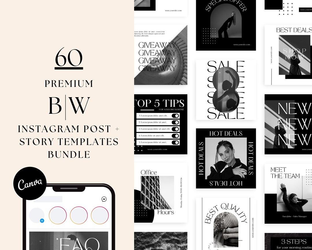 Black and White Instagram Templates - Social Media Templates - Canva ...