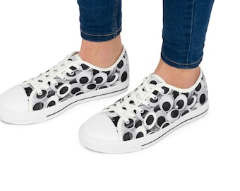 Googly Eyes Funny Fancy Dress Funky Women's present for mom sister daughter Low Top Sneakers trainers