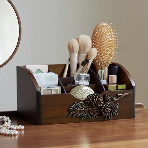 Black Walnut Wood Cosmetics Storage Box wooden Jewelry Organizer Makeup Organizer Box Gift anniversary Gifts gifts for Wife christmas Gifts Etsy UK