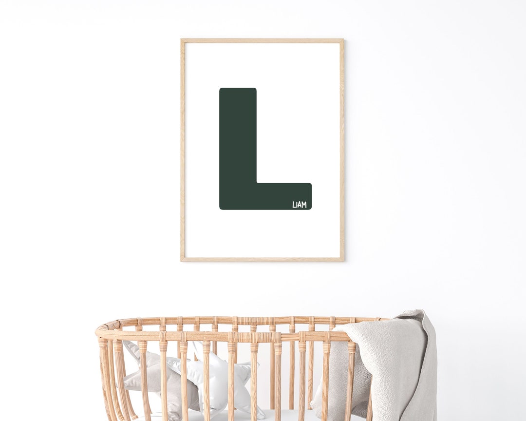 Custom Name Nursery Wall Art for Baby Girl Room, Personalized Nursery