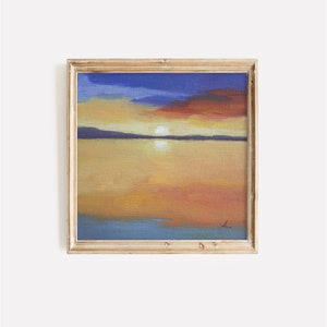 Oil Painting Beautiful Sunset Sky, Sunset and Clouds Landscape oil painting image 1