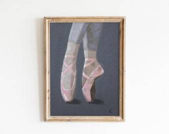 Ballettschuhe ''Schönes Ballett'' Ballerina Ölgemälde 13x18cm