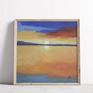 Oil Painting Beautiful Sunset Sky, Sunset and Clouds Landscape oil painting image 3