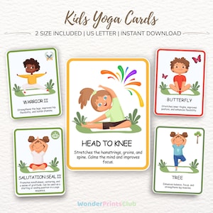 Kids Yoga Poses Flashcards | Printable Classroom Activity (Digital Download)