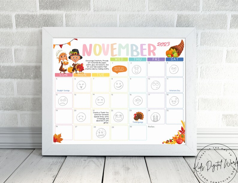 Interactive School Calendar for Kids, VPK Activity Calendar, 20232024