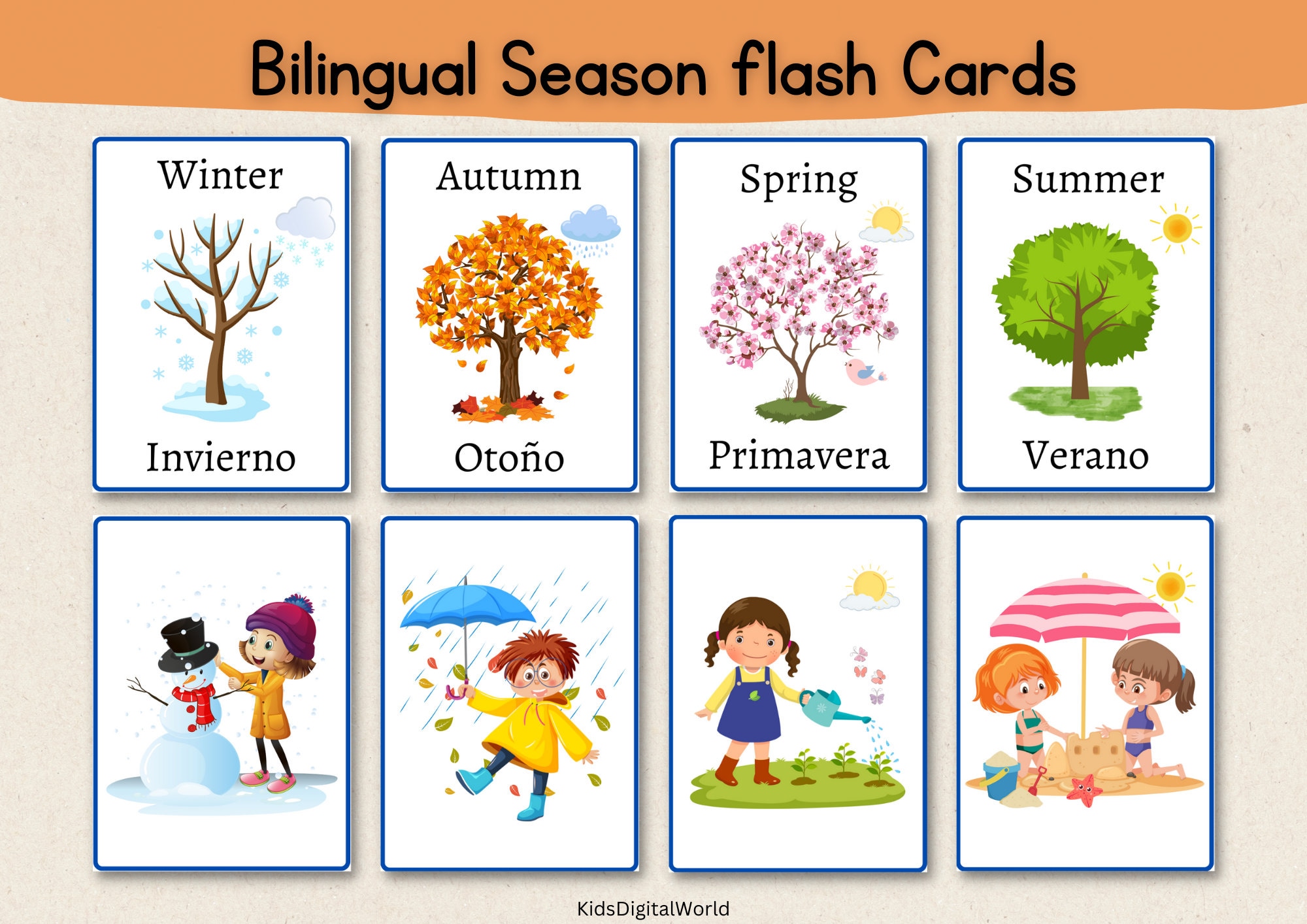 Spanish Winter Clothes Flashcards – Bilingual Marketplace