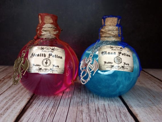 Health and Mana Potion bubble bath Set | Health and Mana  magic potions, Elixirs, Witchy bubble bath.