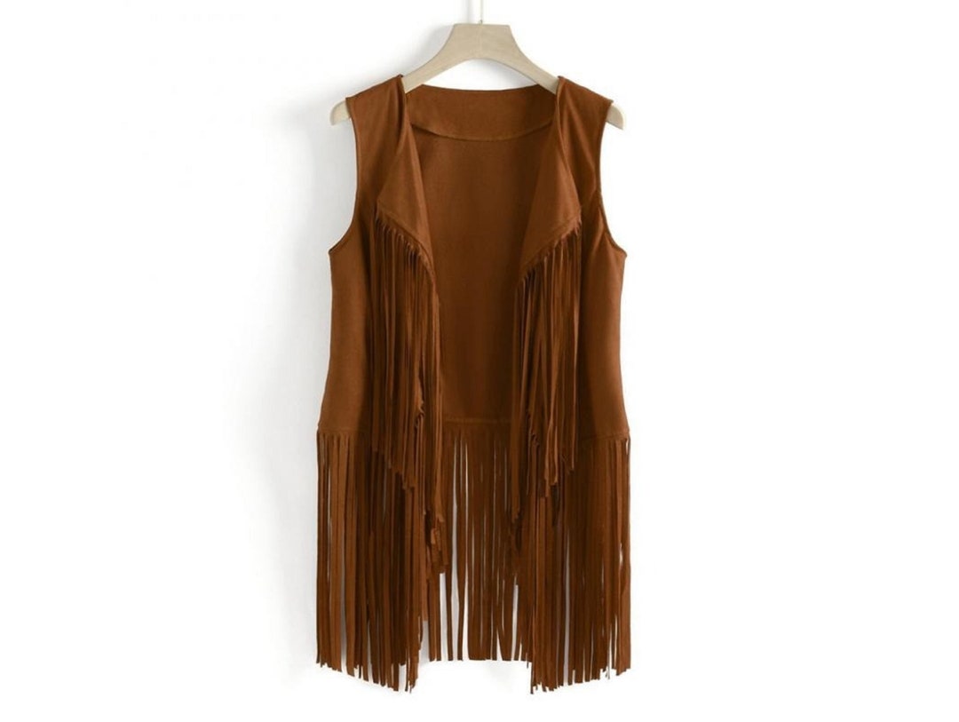 Women Fringed Vest Cardigan Ethnic Sleeveless Fringe Vest - Etsy