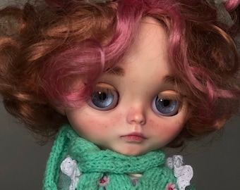 Custom Blythe, TBL, Blythe doll, Blythe with pink hair, candy doll