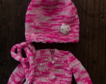 Sweater for Blythe, scarf for Blythe, set for Blythe, hat for Blythe