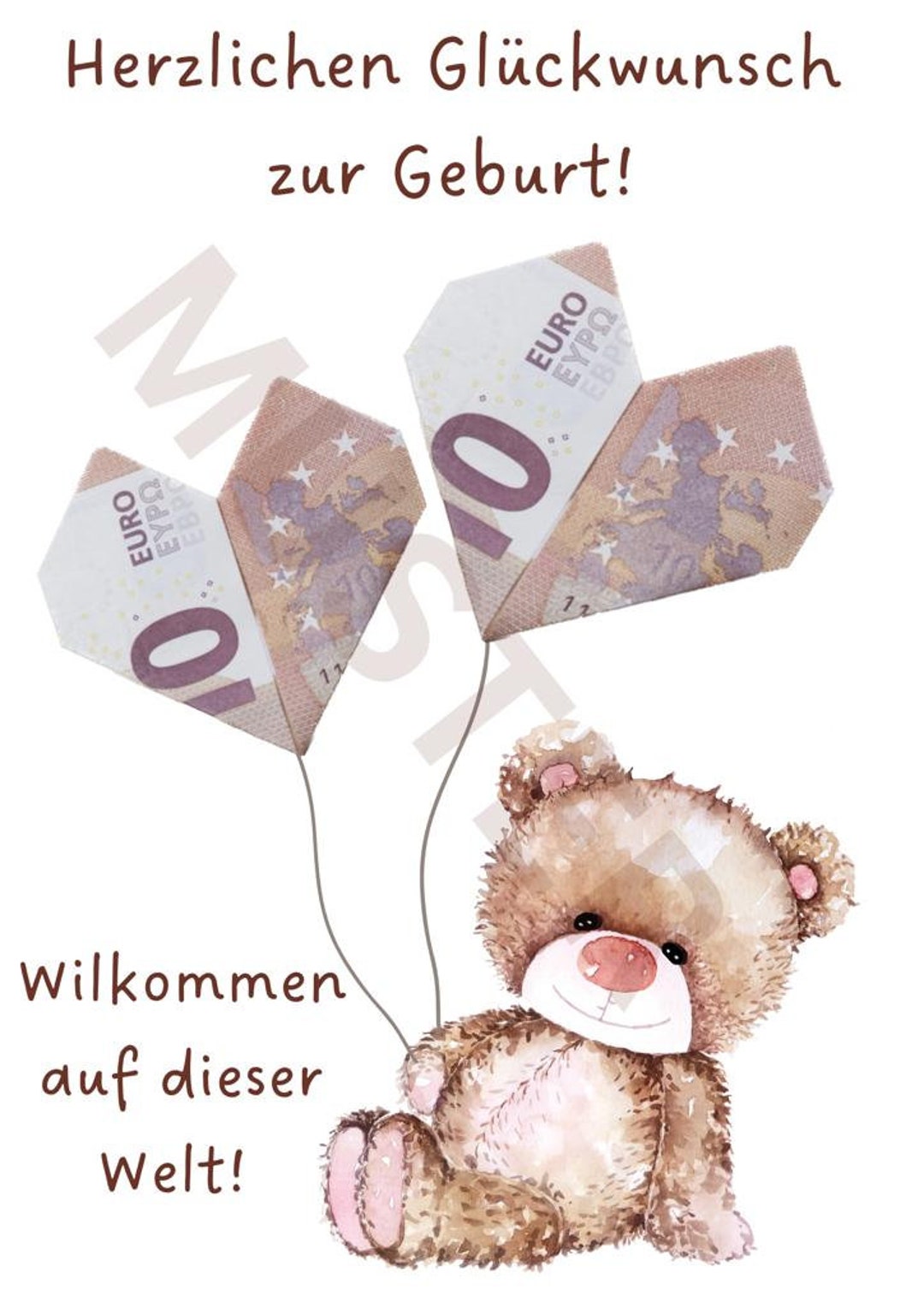 Geldgeschenk Zur Geburt Mit Bastelanleitung Etsy