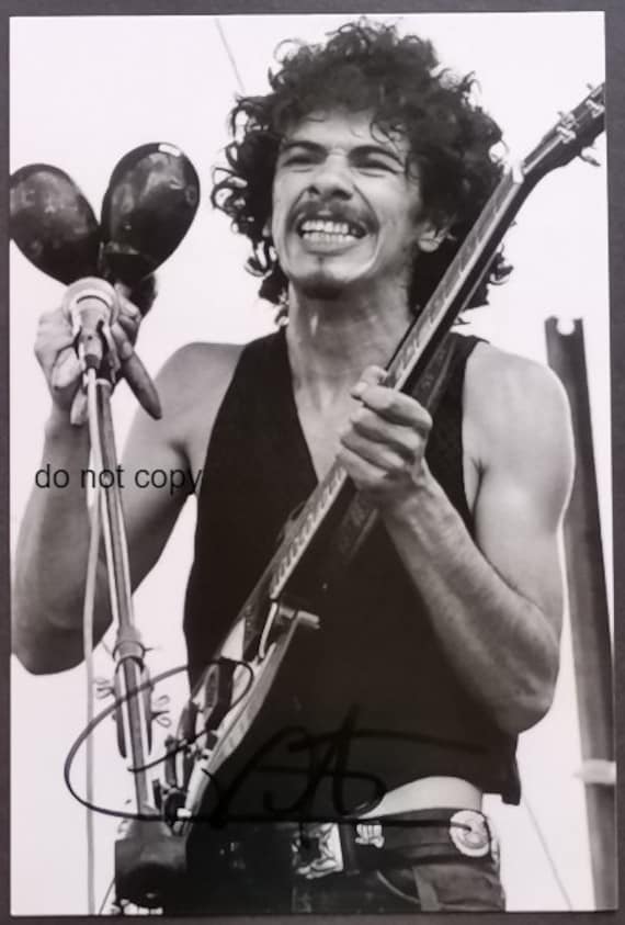 Carlos Santana Woodstock Signed Autograph Photo 