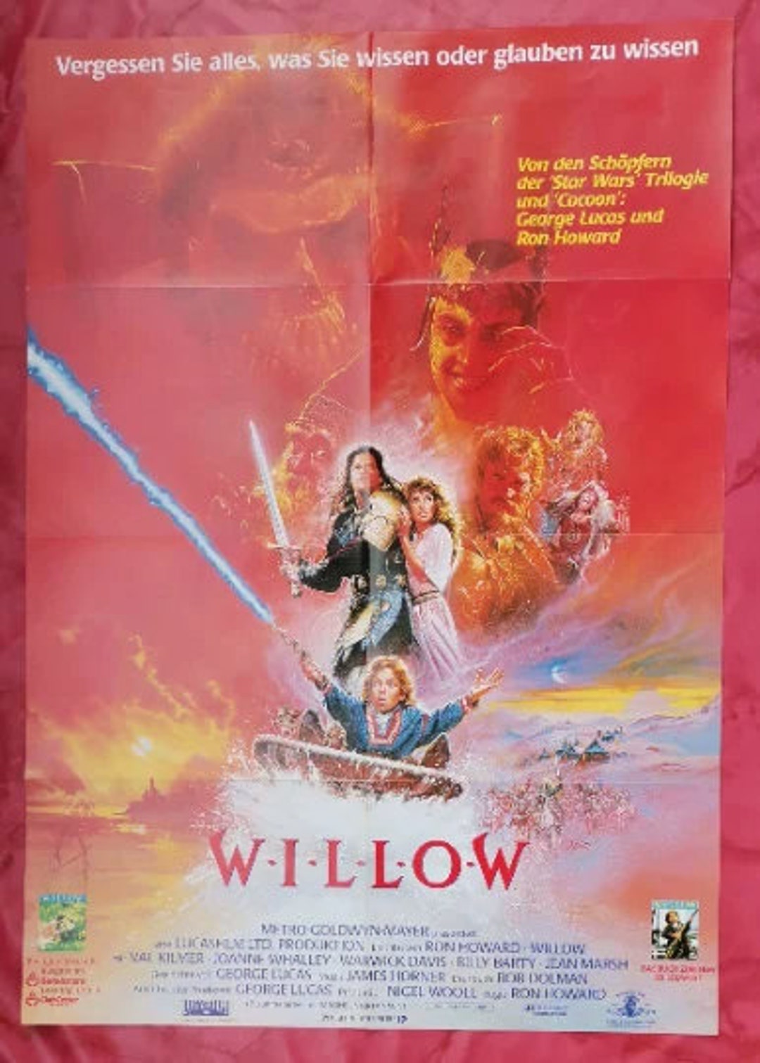 Willow, Val Kilmer, Joanne Whalley, Warwick Davis, Movie Theatre Poster