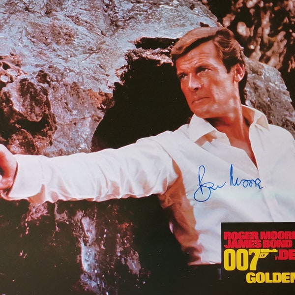 Roger Moore, Signed Autograph on original Lobby Card, The Man with the Golden Gun