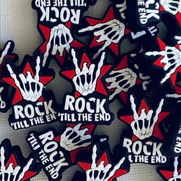 Rock Till The End Focal Bead•Rock Till The End Silicone Bead•Rock On Bead•Rock and Roll Focal Bead•Music Focal Bead•Keychain Bead•Pen Bead