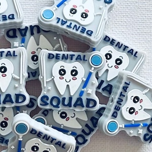Healthcare Focal Bead•Dental Squad Silicone Bead•Dentist Silicone Focal•Tooth Focal Bead•Dental Focal Bead•Keychain Bead•Pen Bead