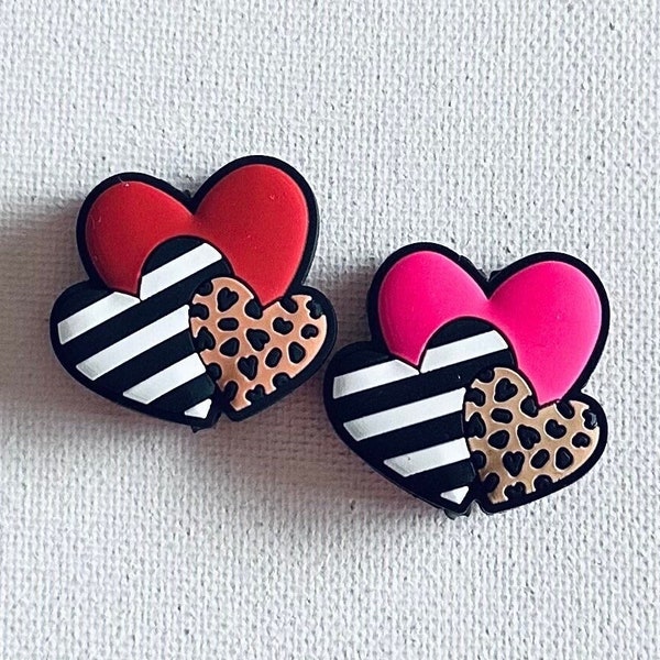 Hearts Focal Bead•Triple Heart Silicone Focal Bead•Red Heart Focal Bead•Pink Heart Focal Bead•Keychain Bead•Pen Bead