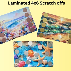 Serene Oceanside Beach Sommer Scratch Off Spar-Challenge | 4x6" | Physischer Artikel