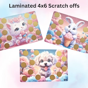 Simpatici animali nel paese delle meraviglie dello zucchero filato gratta la sfida del risparmio / 4x6" / oggetto fisico