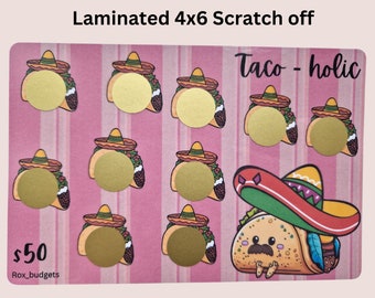 Taco Tuesday Scratch Off Savings Challenge | 4x6" | Physical Item