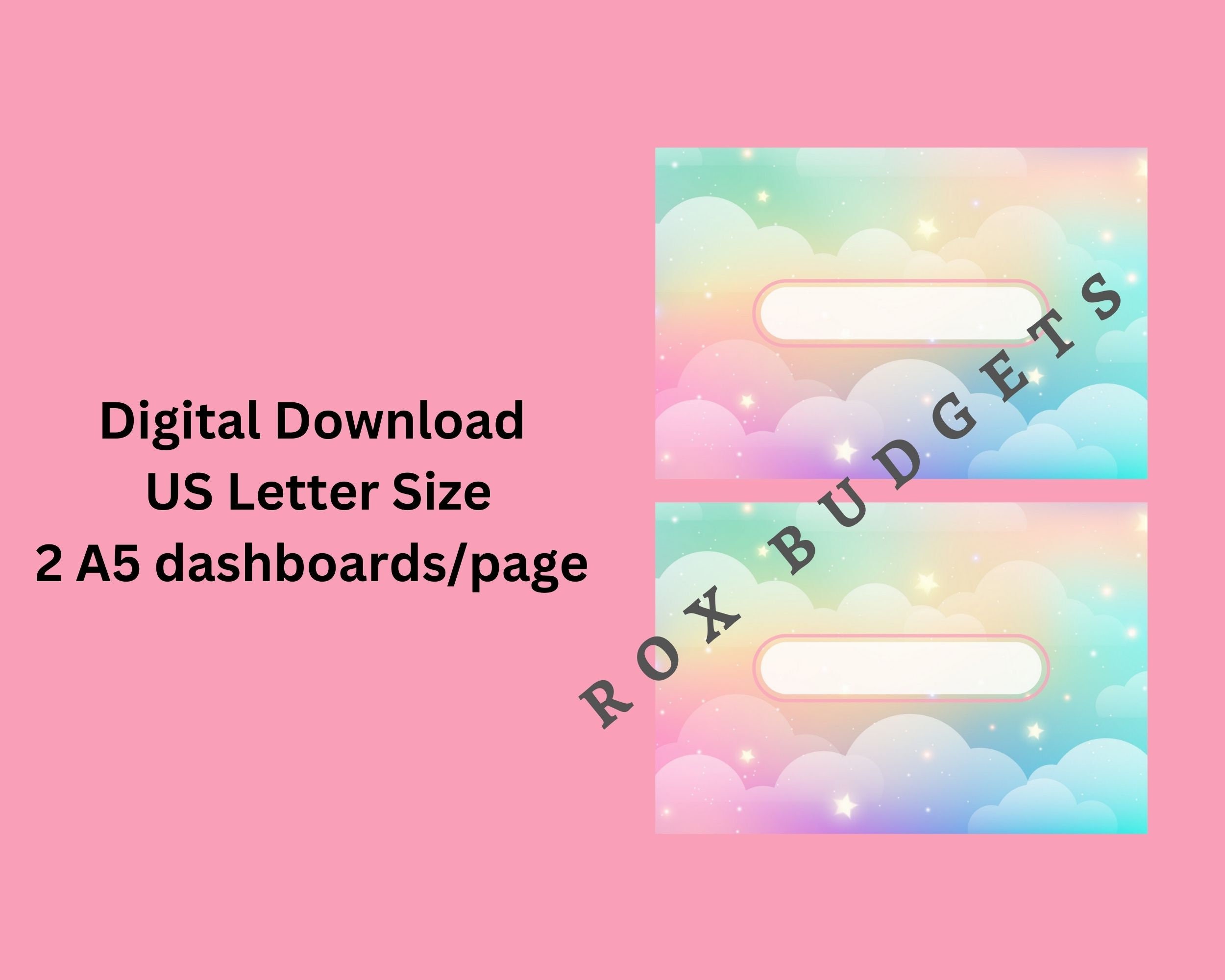Rainbow A6 A5 Printable Dashboards for Your Cash Stuffing Envelopes ...