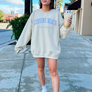 Cousins Beach Sweatshirt North Carolina Trendy Preppy Shirt Aesthetic College Crewneck Oversized Minimalist Sweater Nature Camping Parks
