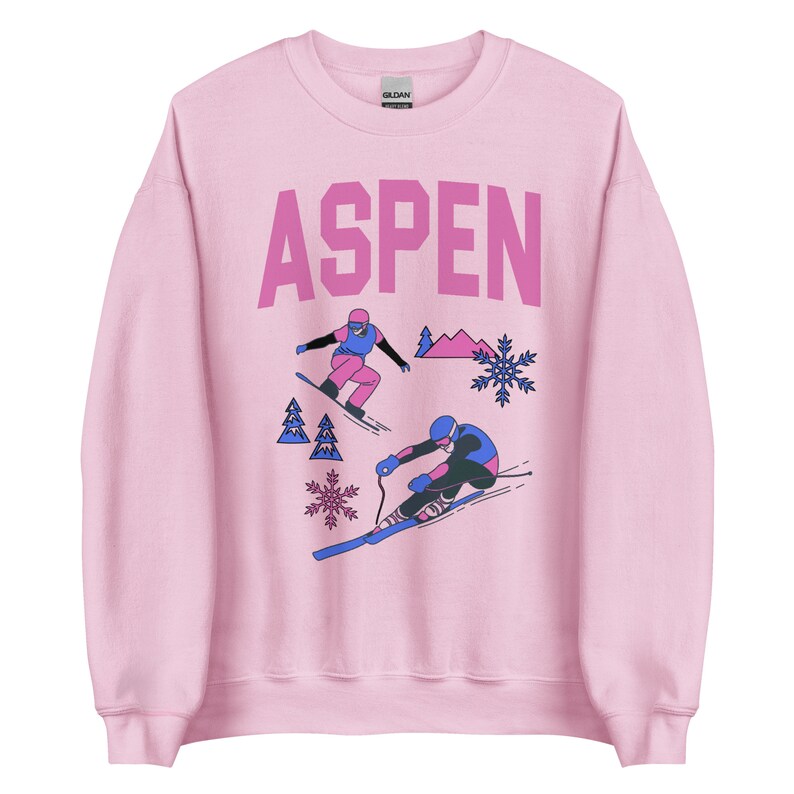 Ski Snowboard Sweatshirt Aspen Colorado Ski Shirt Trendy Etsy