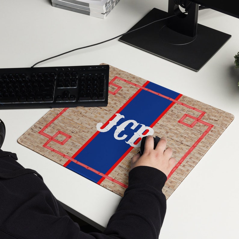 Custom Desk Pad Boho Design Wicker Split Rattan Mouse Pad Personalized