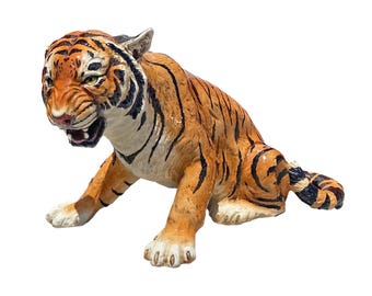Vintage Ceramic Leopard | Giovanni Ronzan Lenci School, Italian