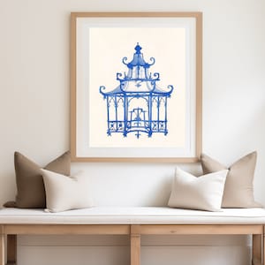 Chinoiserie Pagoda Art Print: Staffordshire Asian Decor