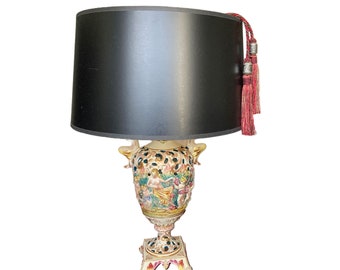 Vintage Capo Di Monte Porcelain Lamp - Hand Painted in 19th Century Italy CapoDiMonte