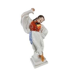 Elegant Herend Dancing Man Figurine – 12” Tall, Hand Painted Hungarian Porcelain