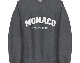 Monaco Sports Club Sweatshirt, Trendy Preppy Sweatshirt