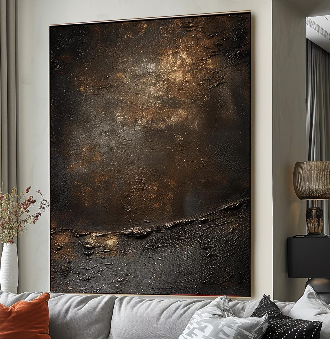 Wabi Sabi 3D Texture Painting: Brown Abstract Plaster Wall Art - Etsy