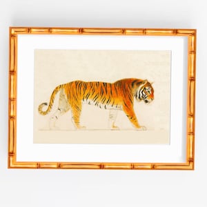 Arte de pared decorativo vintage chino con tigre asiático Chippendale