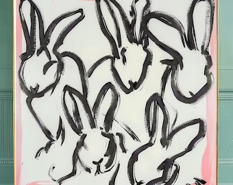 Bunny Hop Canvas Print: Abstract Modern Animal Art