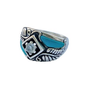 Anello vintage in turchese Carolyn Pollack: design in argento sterling con piume del sud-ovest